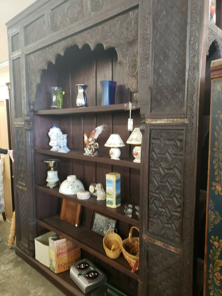  MASSIVE Indian Hand Carved Bookcase  