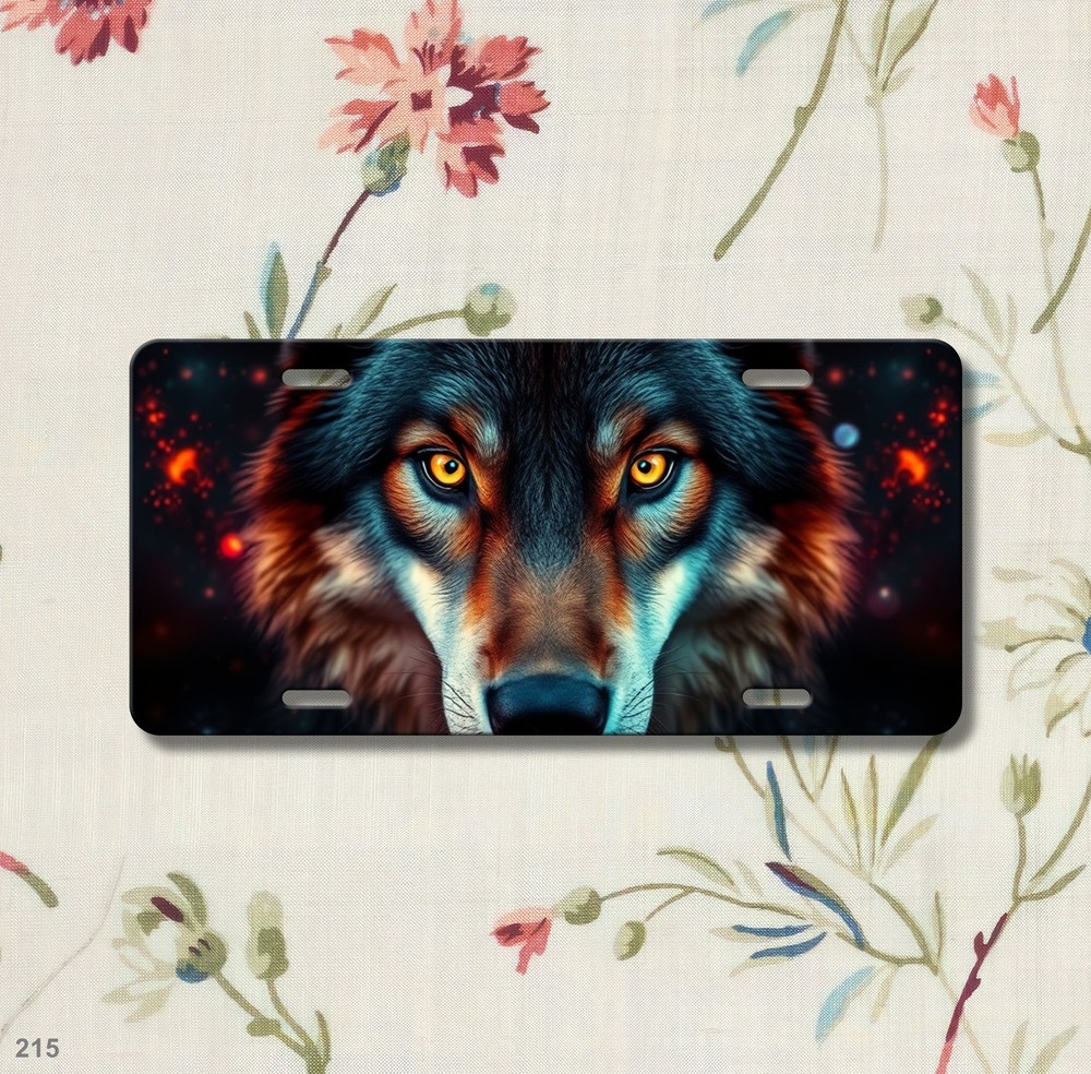 Unique Wolf License Plate Customizable Car Tag Holiday Gift