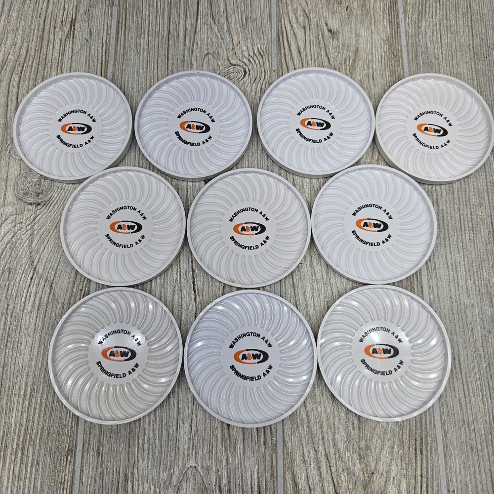 Vtg Ritepoint A&W Root Beer Plastic Drink Coasters 10 Springfield Washington