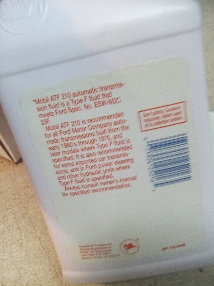 Mobile Type F Automatic Transmission Fluid 210 1 Quart