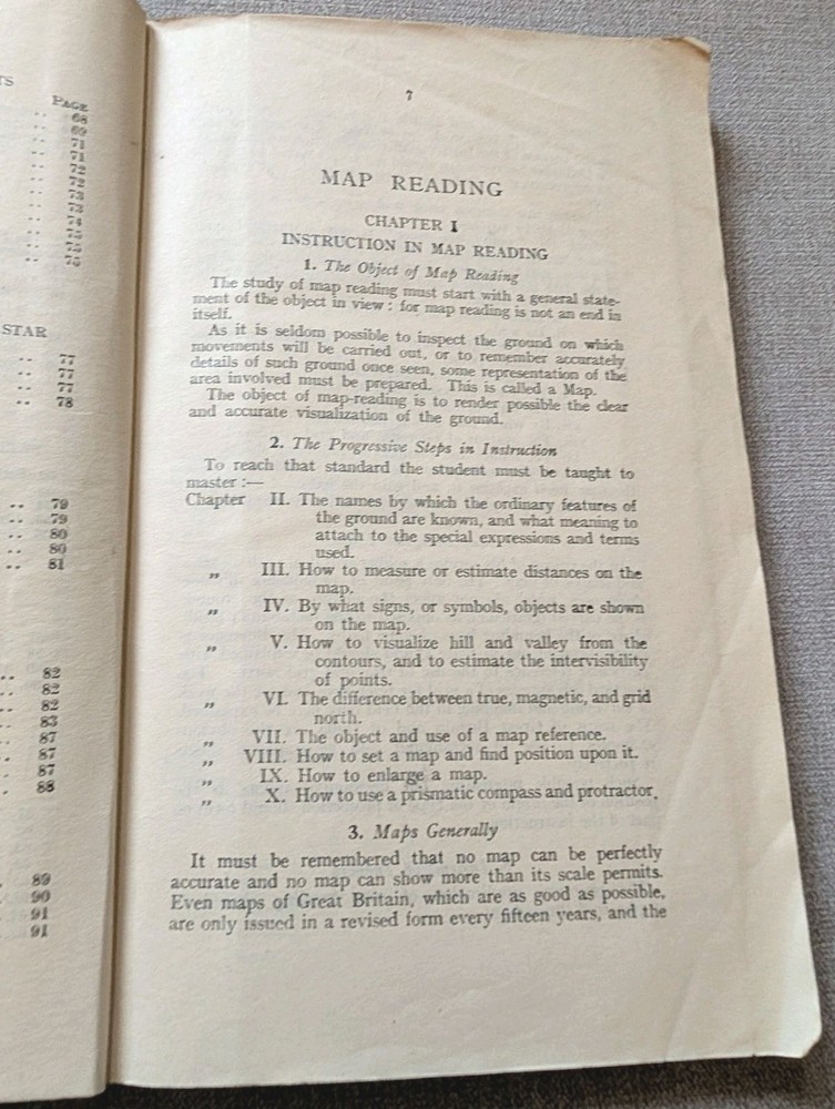 Original Notes On Map Reading, 1929 (Reprinted 1939) The War Office Booklet