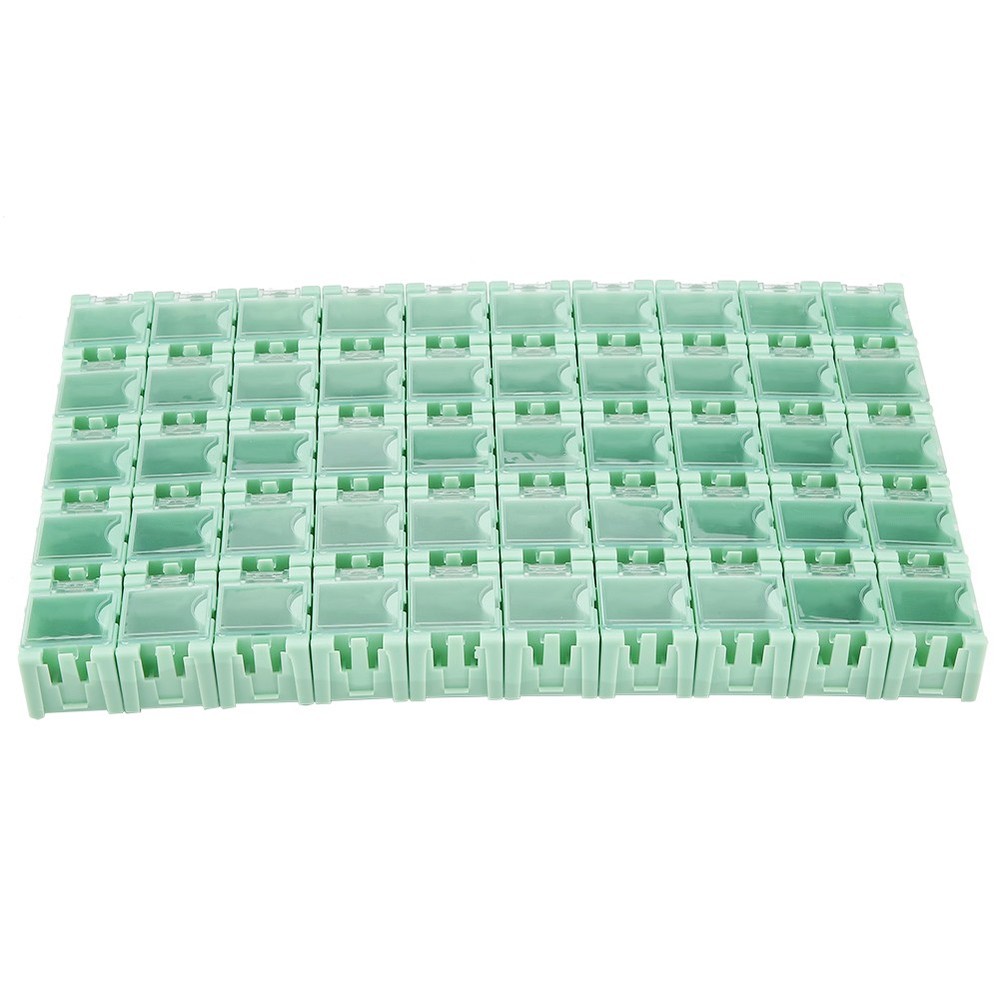 50Pcs Green SMT SMD Container Box Electronic Components Mini Storage Case⊹