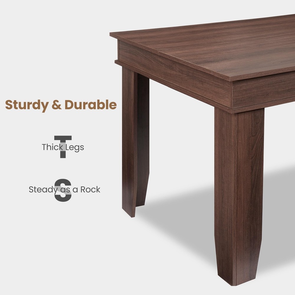 71" Farmhouse Dining Table Rustic Wood Rectangular Table for 6-8 People Kitchen