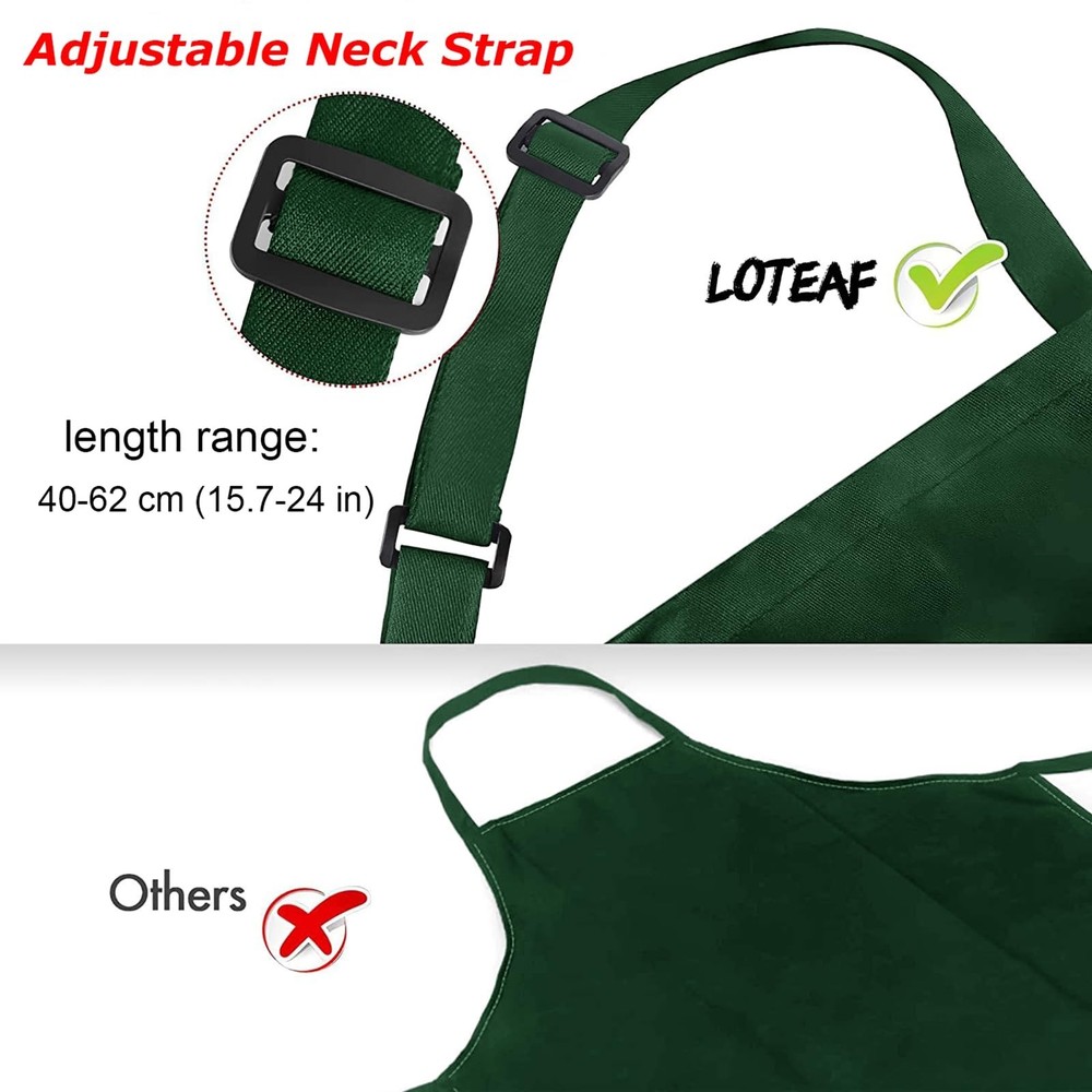 4 Pack Chef Apron, Waterproof Apron, Adjustable Apron with 2 Pockets for Men ...