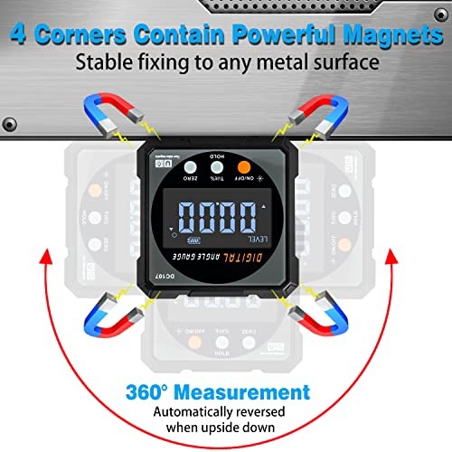 Digital Angle Finder with Electronic Laser - 4-side Strong Magnetic Angle