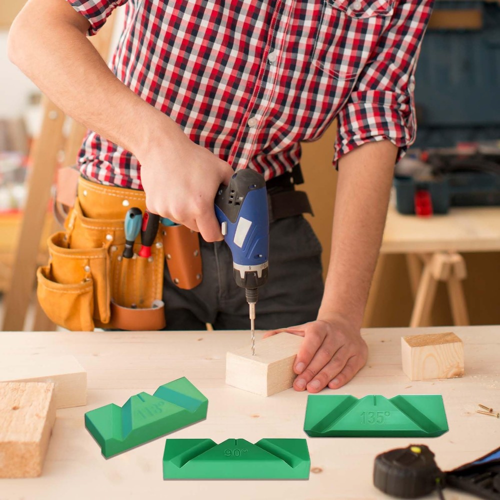 3 Sets Drill Bit Sharpener Guide Jig, 3D Printed Tool for Bench Medium, Green