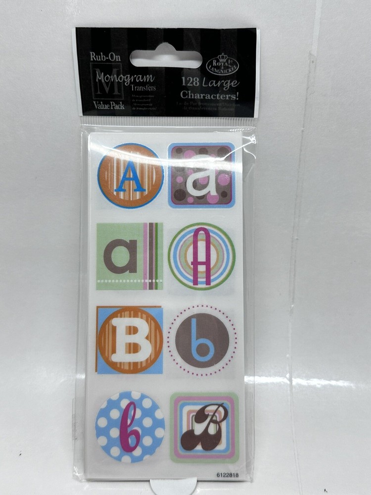 Royal Langnickel Rub On Transfer Alphabet Letters & Numbers Monogram 128