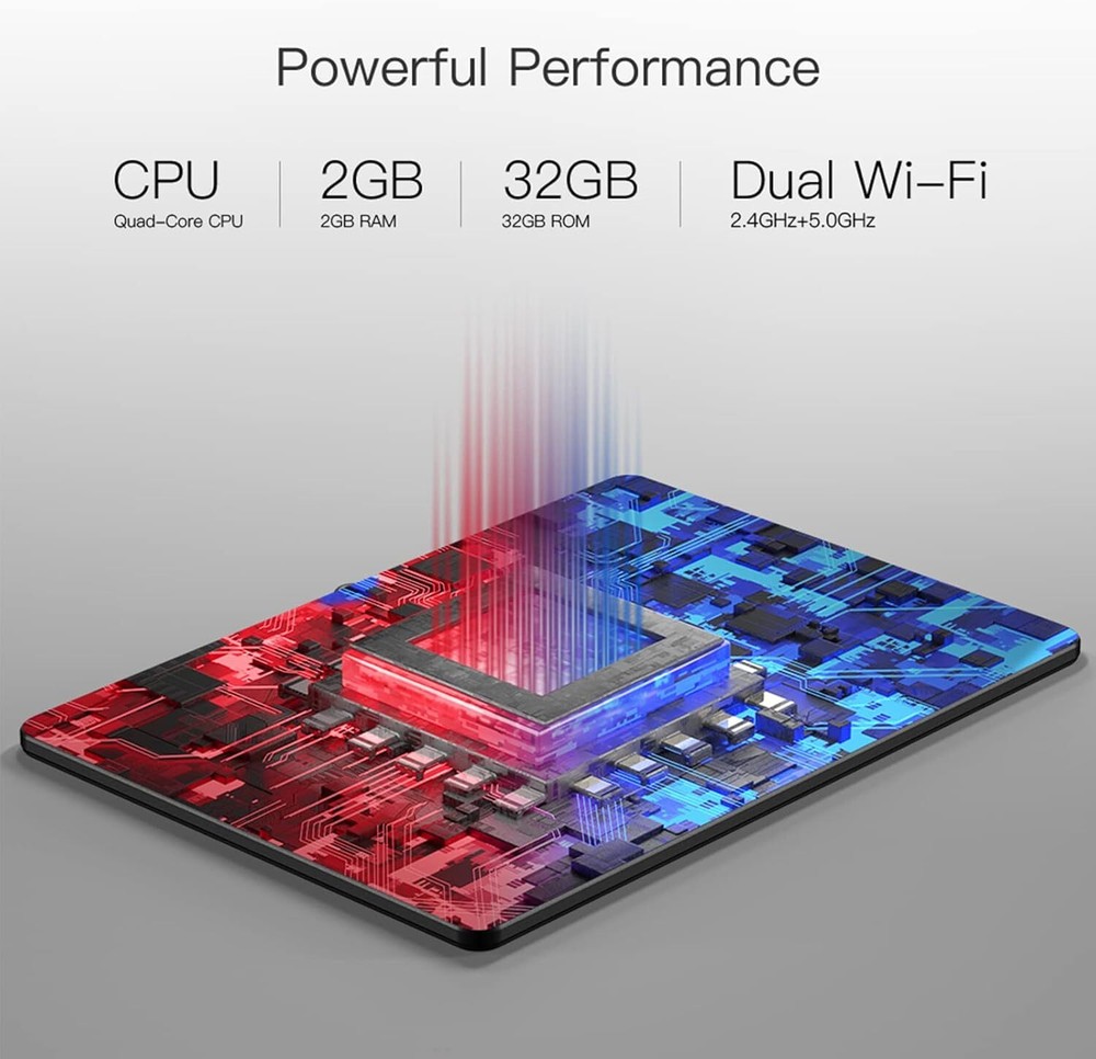 Dragon Touch Android Tablet 10 inch WiFi Tablet Quad Core Processor Dual Camera