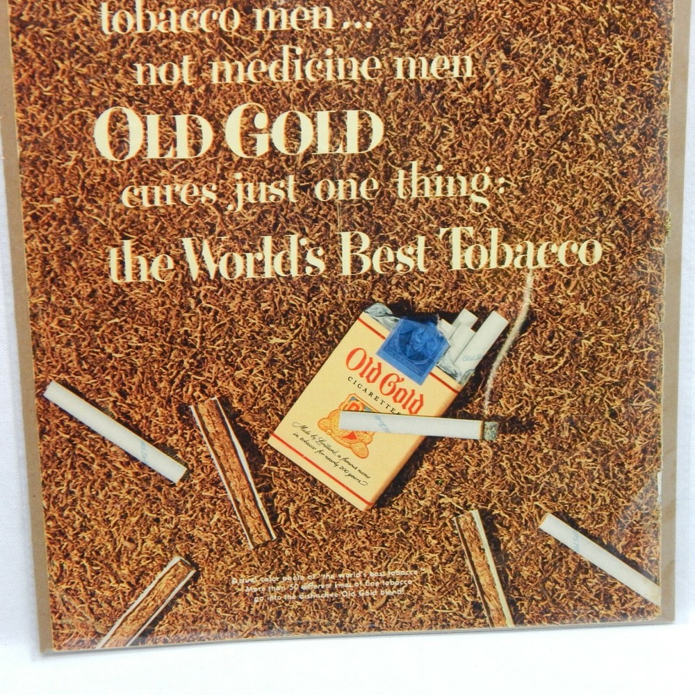 1950 OLD GOLD CIGARETTES P. LORILLARD COMPANY ADVERTISEMENT