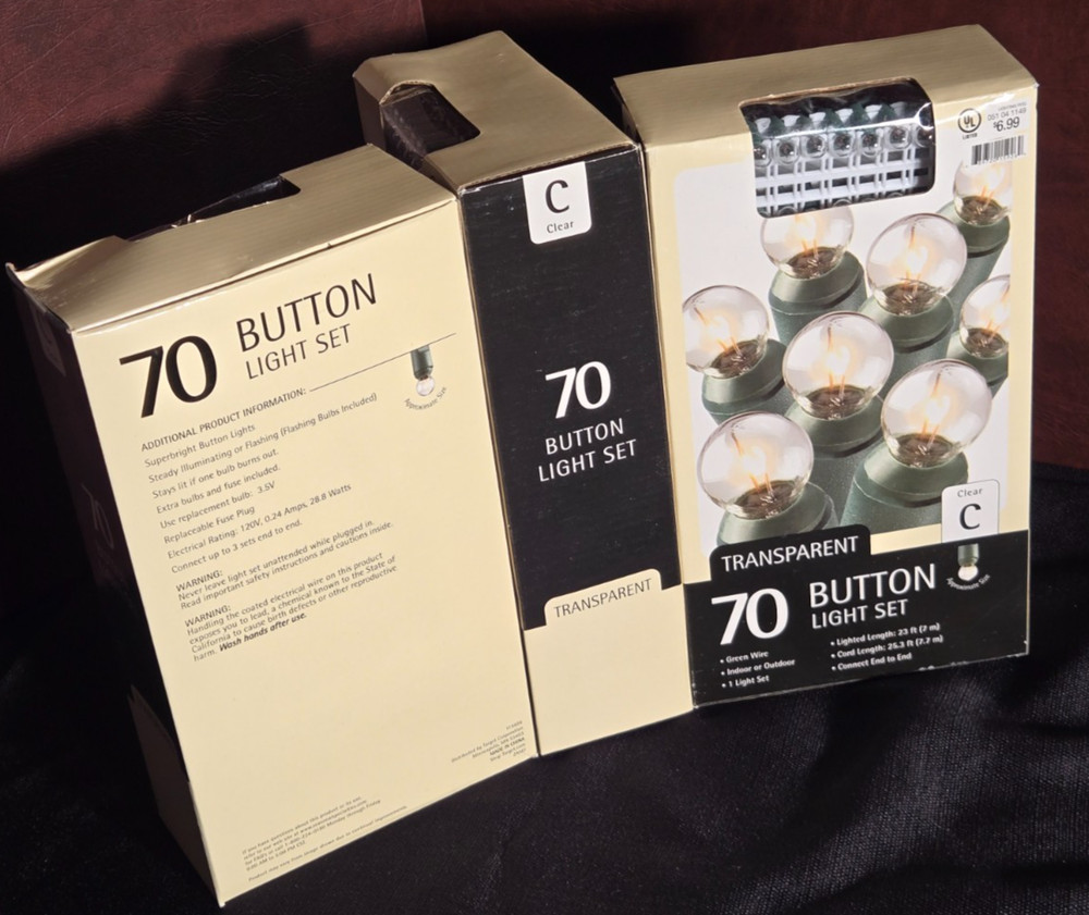 one box 2006 TARGET 70 WHITE BUTTON GLOBE STRING LIGHT indoor outdoor new tested