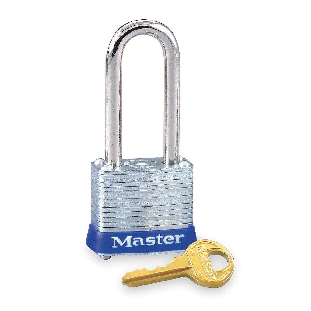 MASTER LOCK 7KALJ Keyed Padlock, 1/2 in,Rectangle,Silver 3T984