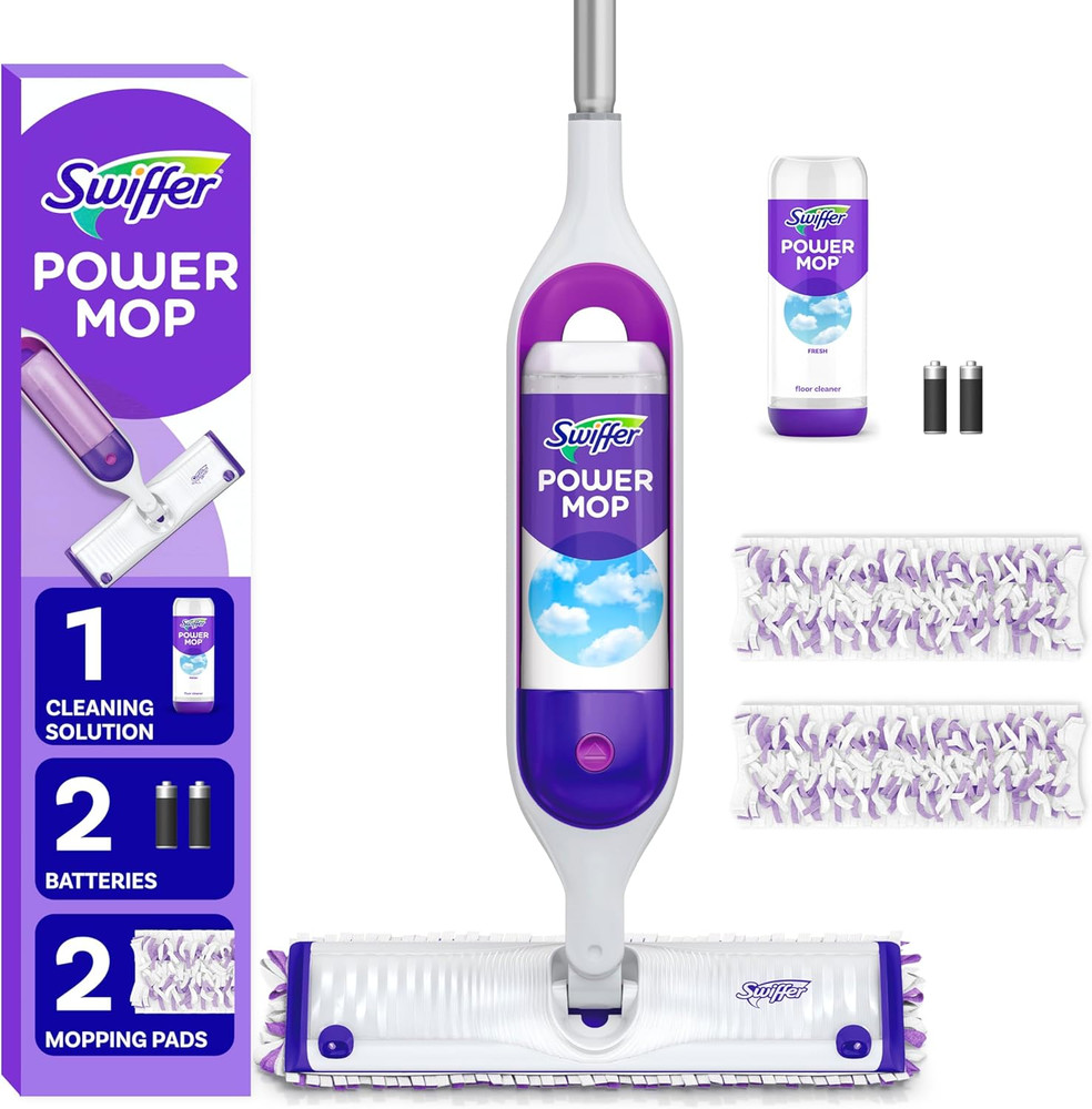 New Powermop Multi Surface Floor Cleaning Kit Pads Solution Batteries Fast Ship