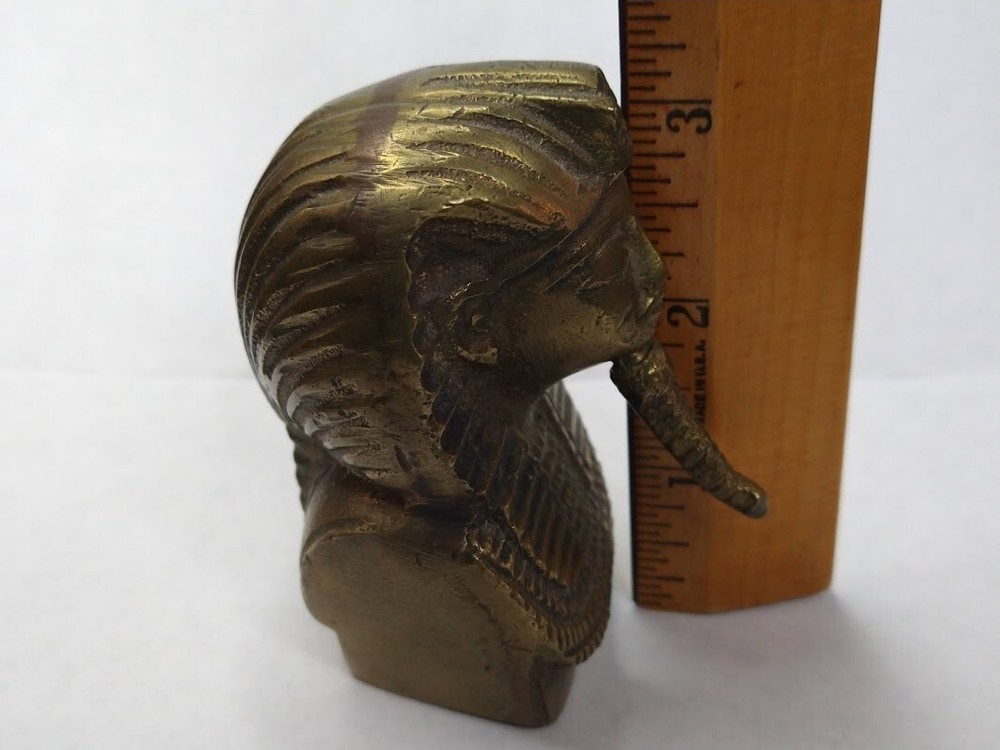 Vintage Brass Bust Egyptian Pharaoh