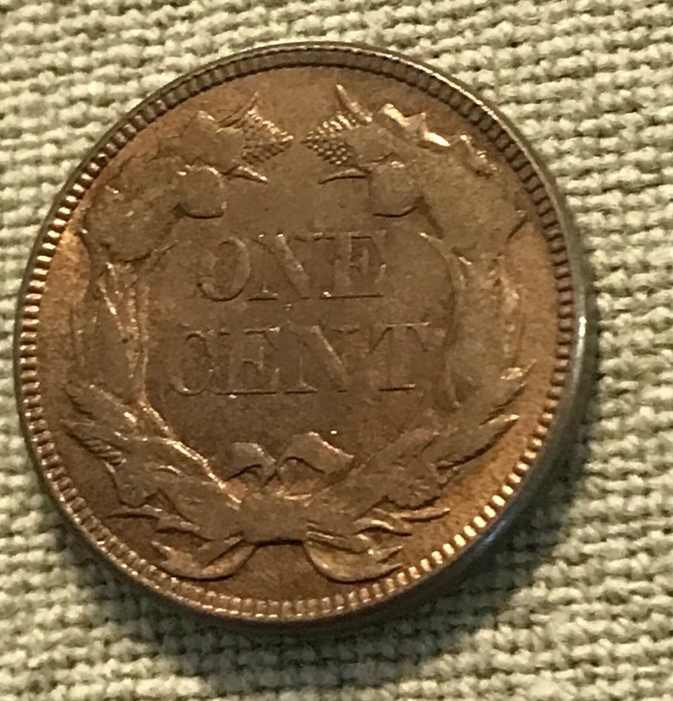 1857 Flying eagle cent , lustrous AU