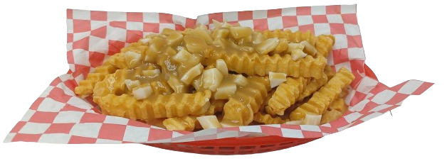 Display Fake Food Prop Poutine In Basket