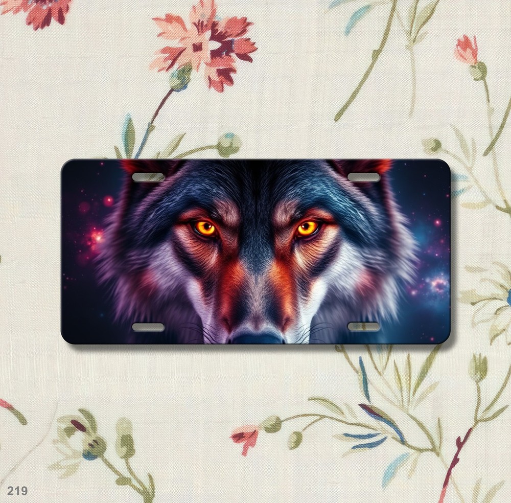 Unique Wolf License Plate Customizable Front Plate Birthday Gift