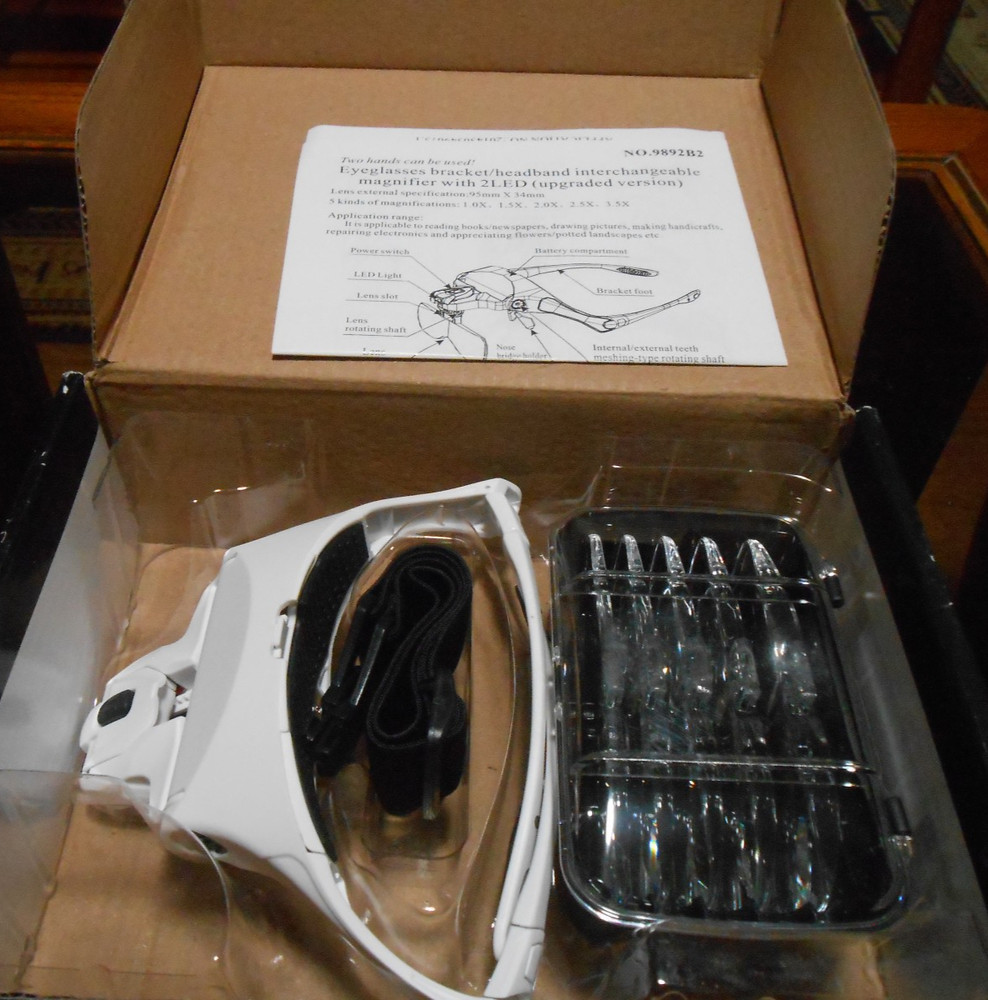 Headband handsfree LED magifier w/ interchangeable lenses- NIB
