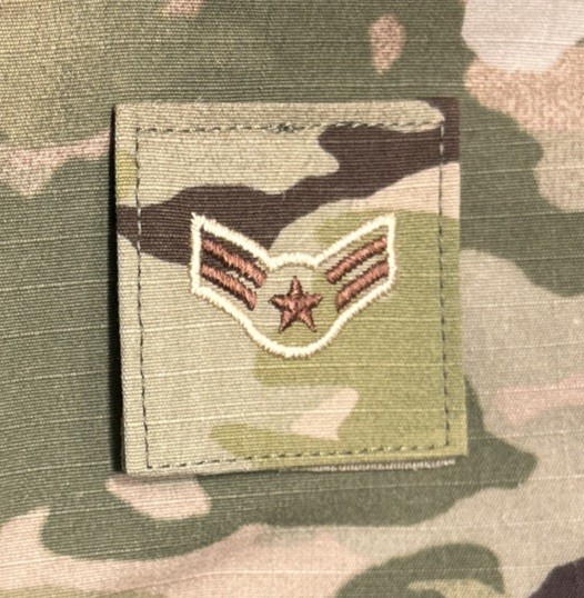US Air Force A1C/E3 Rank OCP w/ Hook Airman First Class USAF