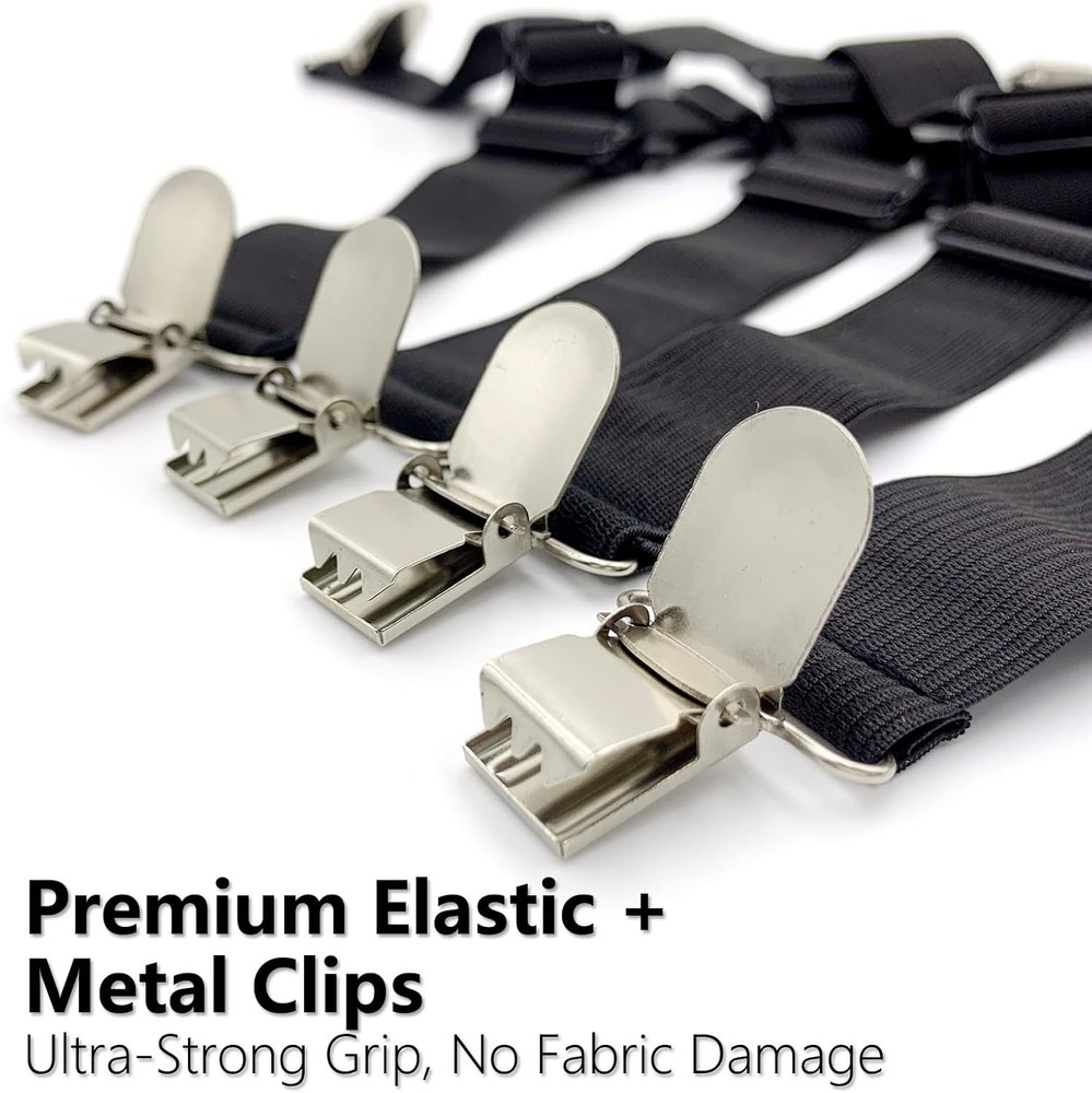 4PCS Bed Sheet Holder Straps – Triangle Adjustable Elastic Fasteners with...