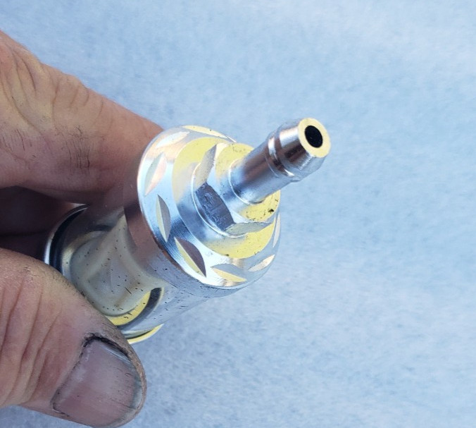 Chrome 1/4" inline Fuel Filter for Harley etc