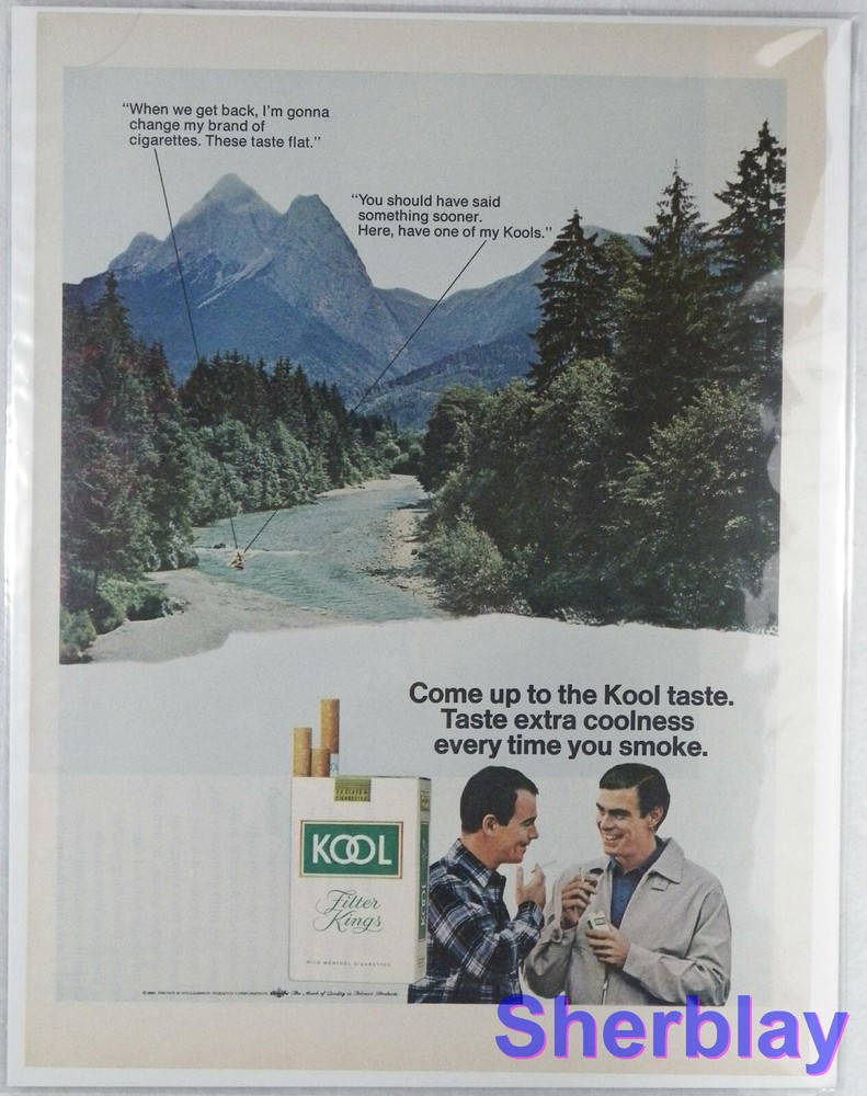 Vintage Original Ad Advertisement Art kool Cigarettes 1968