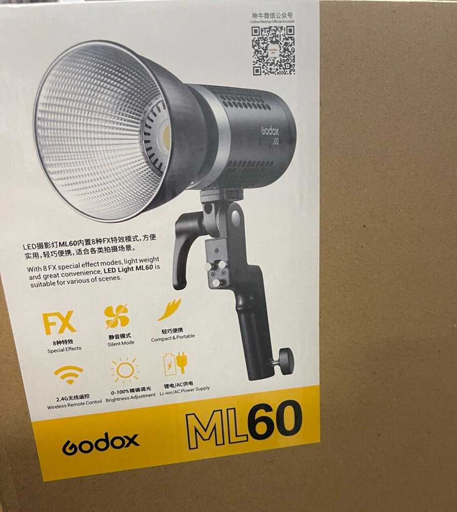 Godox ML60, 60W Handheld LED Video Light Open Box!!!!