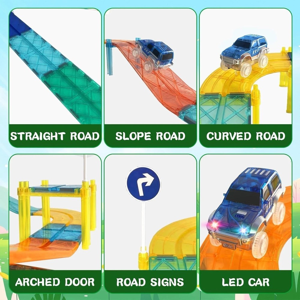 Magnetic Traffic Fantasy, Crazy 3D Brain Development Magic Construction Blocks