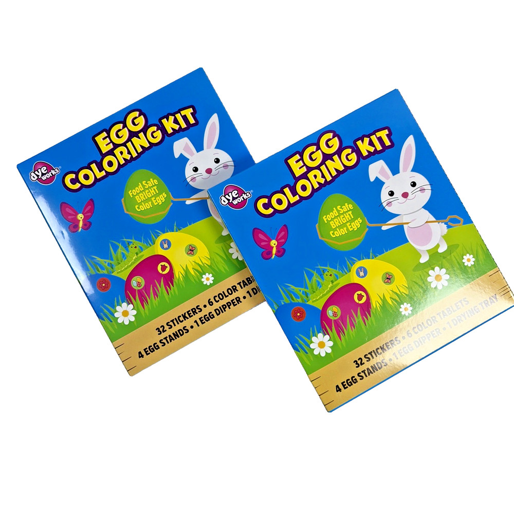 1 Dozen Easter Dyeable Plastic Eggs with dye and 2 Egg Coloring kit