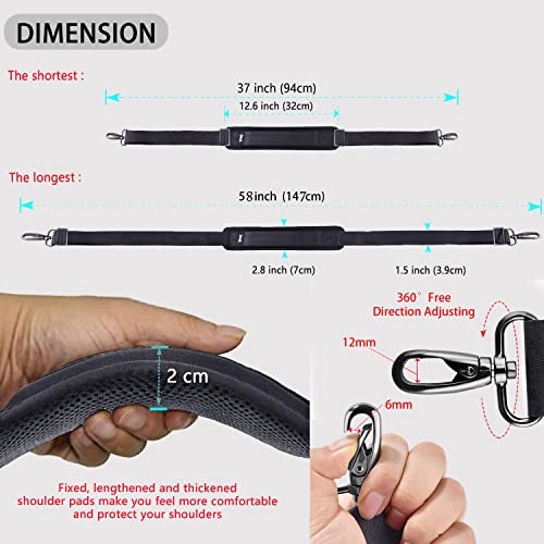 Shoulder Strap Ultra-thick Fixed Padded and Adjustable Buckles 58" Dark Gray
