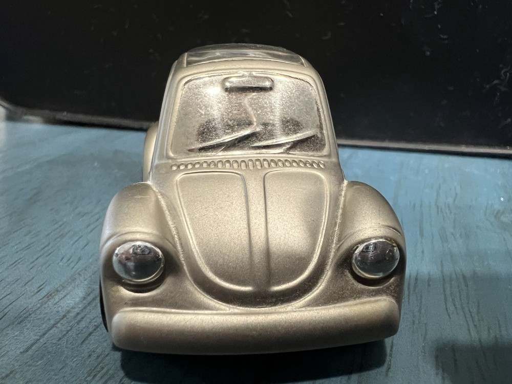 Vintage Elgin Clock Mini Silver VW Bug Clock