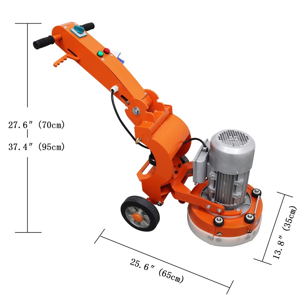 220V Floor Grinder&Trimmer Machine W/Foldable&Adjustable Arm for 12.99" Width