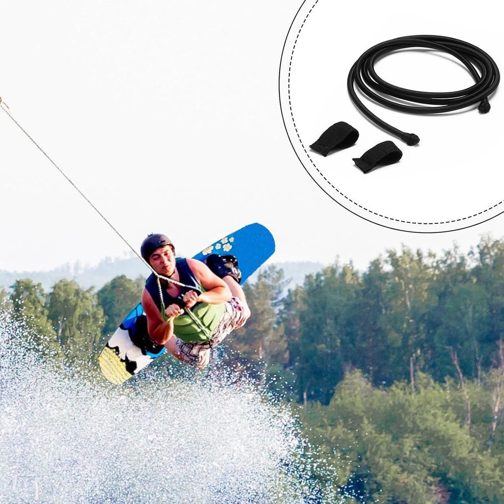 2 Pcs Replacement Wakeboard Tower Rack Bungee Cords Length 53", black