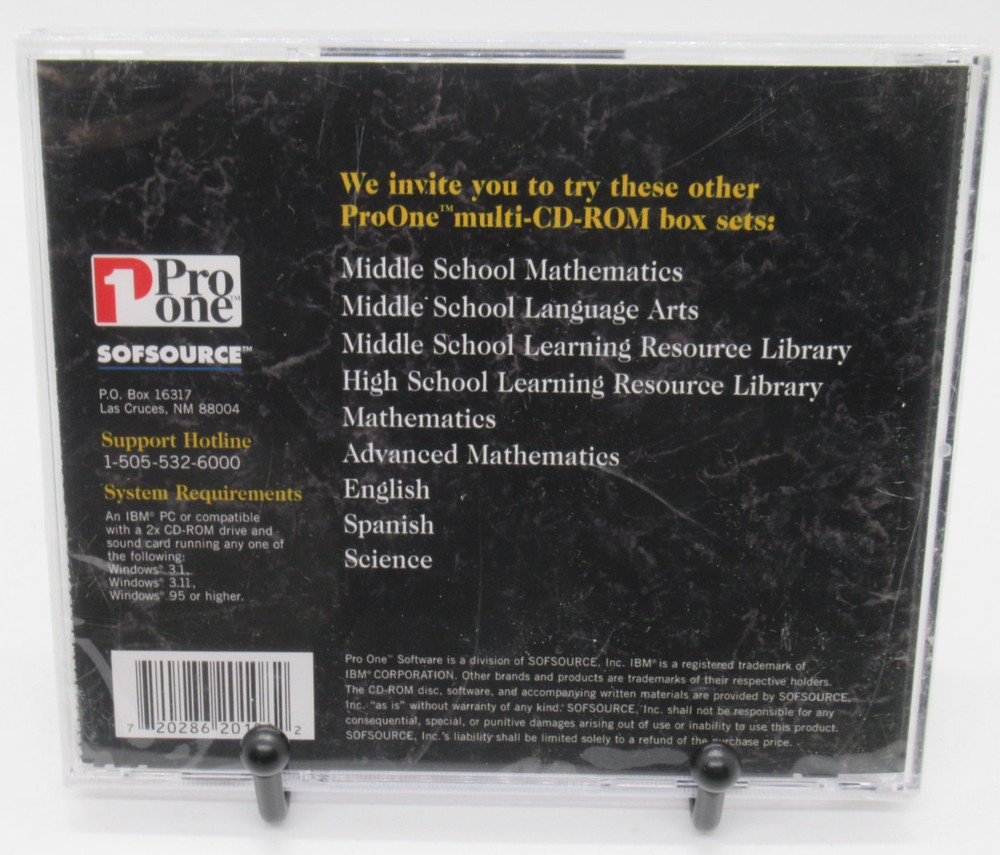 PRO ONE: CALCULUS I MATHEMATICS PC CD-ROM, LEARNING TOOLS THAT WORK, WIN 95