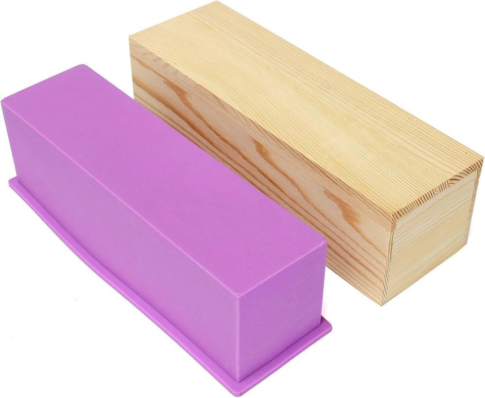 Silicone Soap Molds Kit-42 oz Wooden Silicone Rectangular Mold With