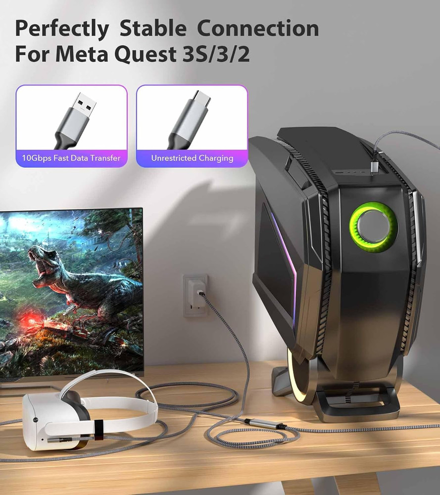 YRVXW Link Cable 16FT for Meta Quest 3S, Quest 3, Oculus Quest 2/Pro Accessories