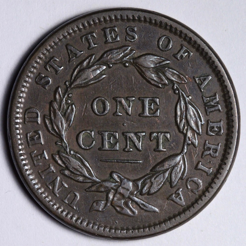1838 Coronet Head Large Cent XF E143 ASMB
