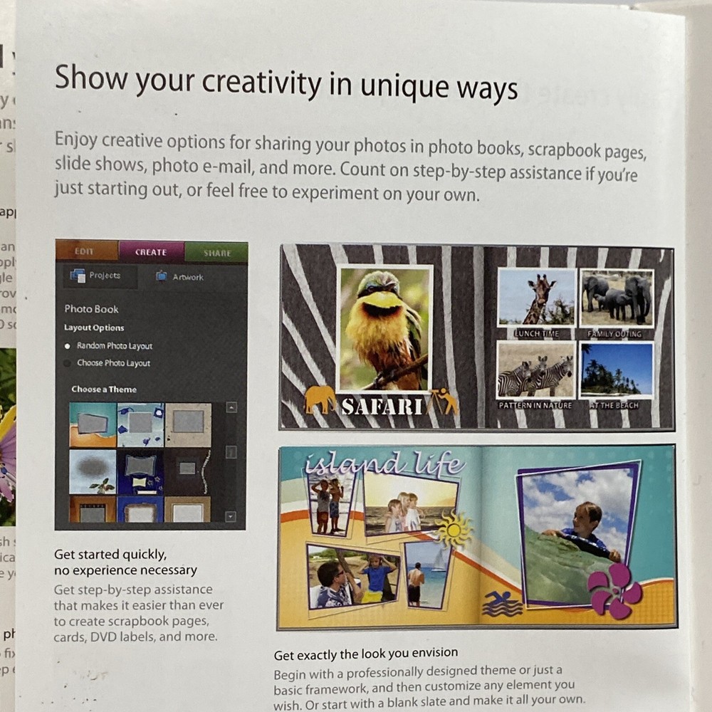 Adobe Photoshop Elements 7 Software Edit Enhance Create Share For PC With BOOK!