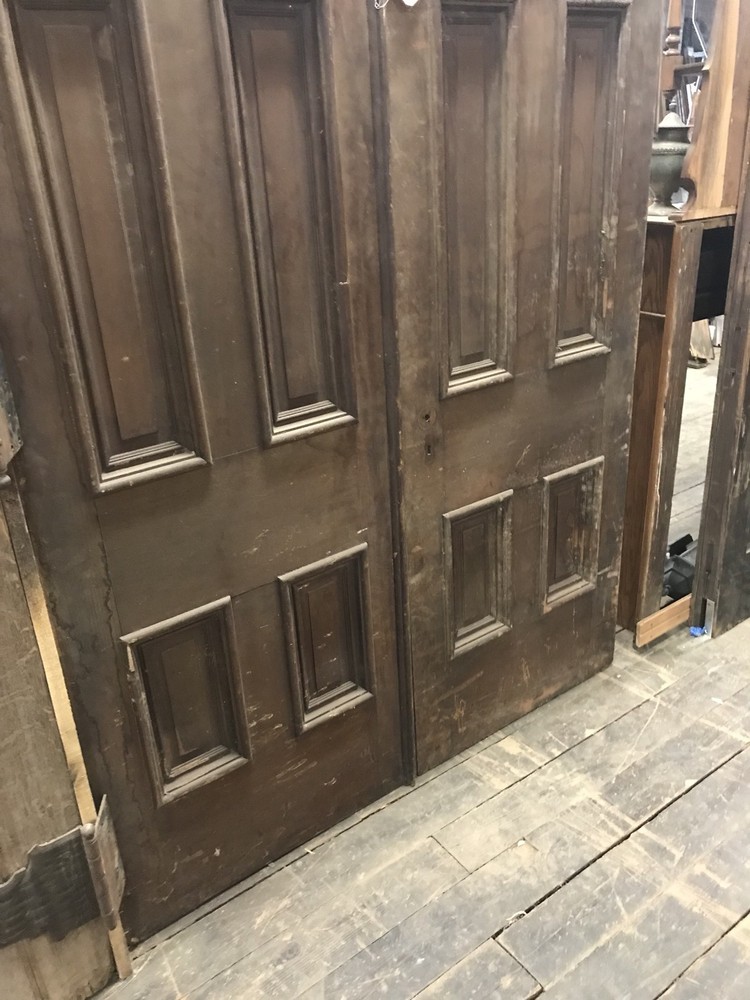 Massive Pair Walnut Entry Doors Antique Entry Doors Raised Panel Walnut Entry