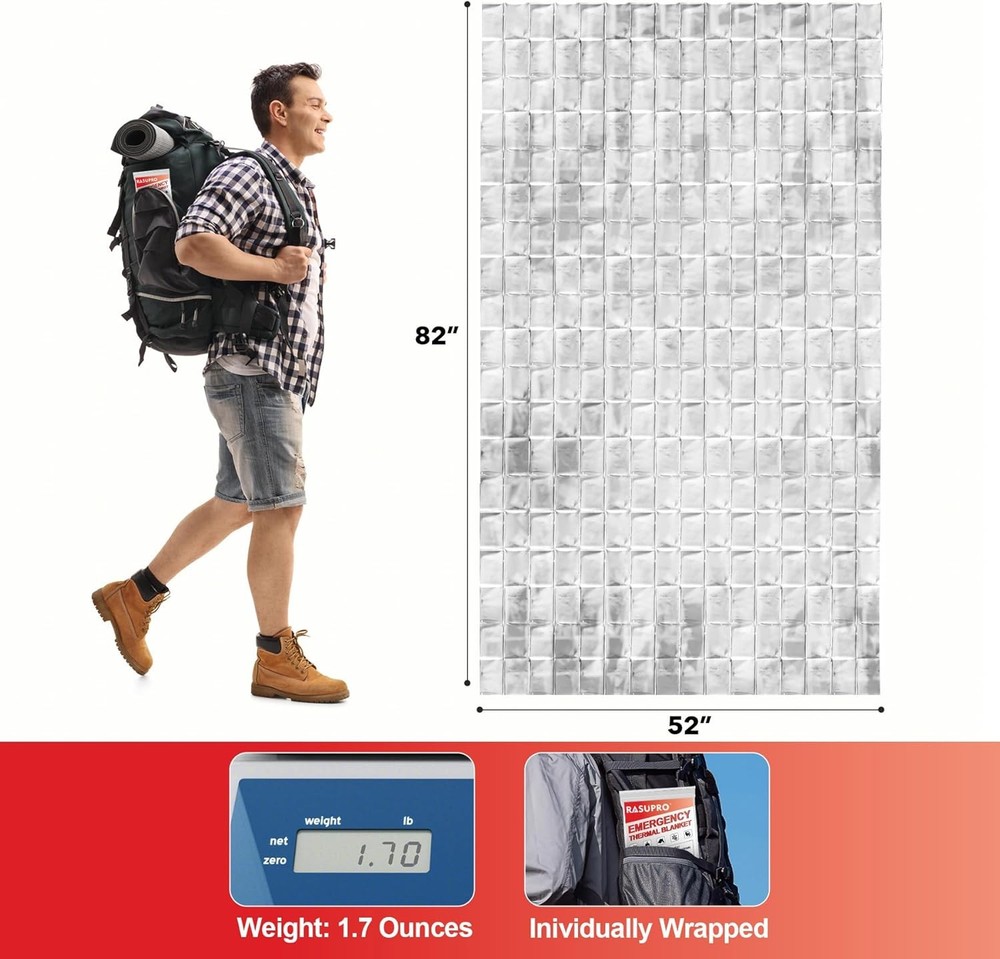 Thermal Blankets 9PK, Mylar Emergency