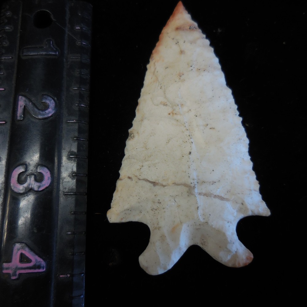LARGE KIRK CORNER NOTCHED POINT--CLASSIC FORM AND FLAKING--#JE