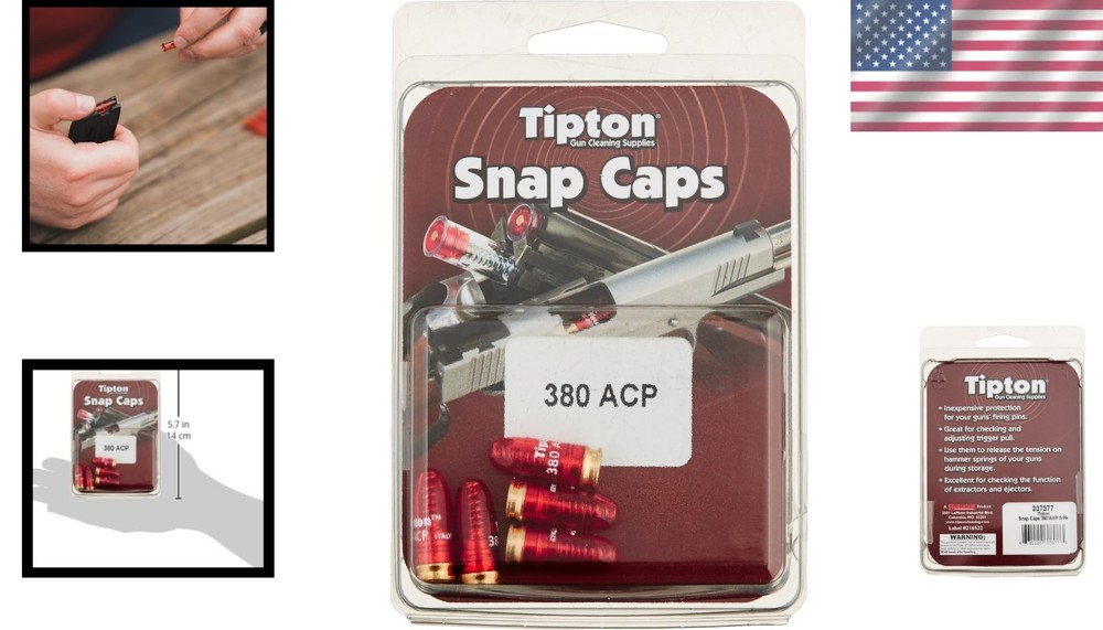 .380 ACP Snap Caps 5ct - Spring Buffered False Primer, Safe Gun Use
