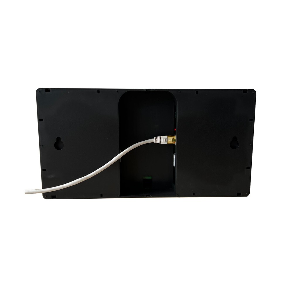 4" 4 Digit IP PoE Clock, Red LEDs, Black Plastic Case, Automatic DST Reset