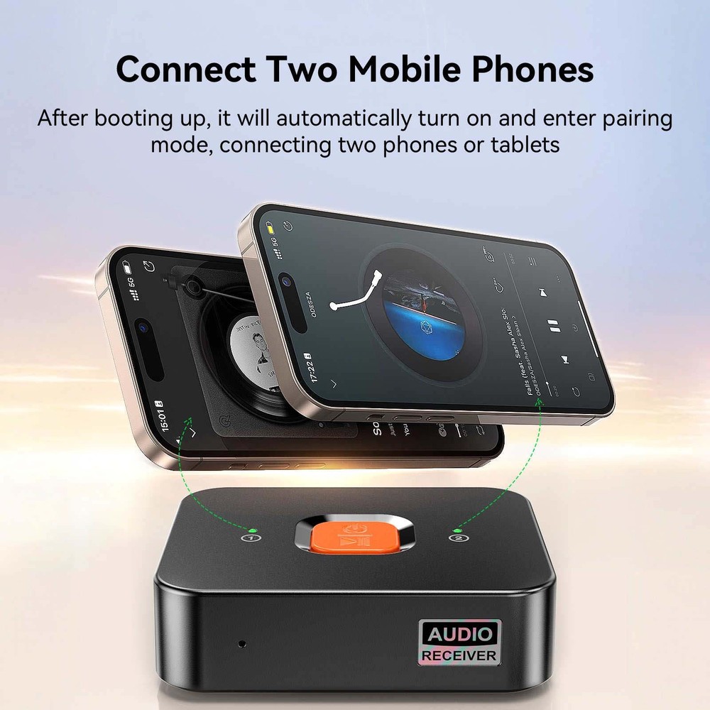 Wireless Bluetooth 6.0 Receiver with 3 Cables 3.5mm Aux RCA Adapter Complete Set