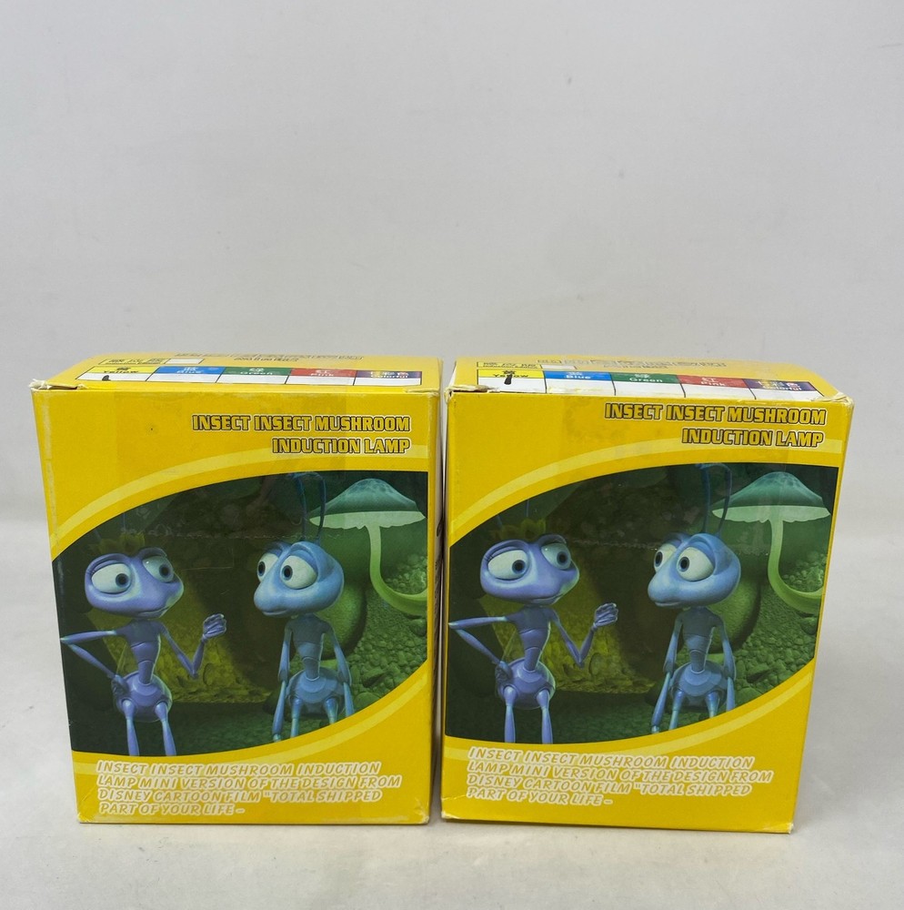 2-Pack Plug-In Mushroom Night Light - Yellow Mini Sensor Nightlights US Plug