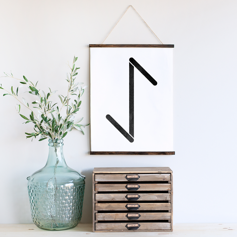 Elder Futhark Eiwaz Rune Stencil