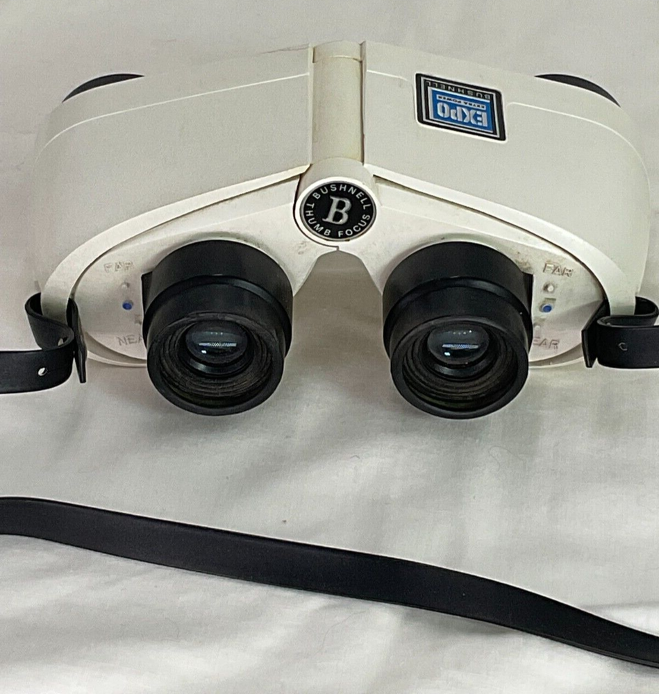 Vintage Bushnell Expo Extra Power Thumb Focus Binoculars with Strap