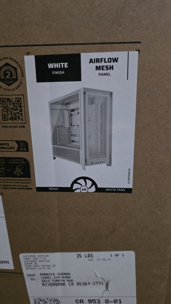 CORSAIR FRAME 5000D RS MODULAR HIGH AIRFLOW MID-TOWER PC CASE – WHITE