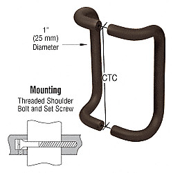 CRL M21741010B 10" Dark Bronze Offset Pull Handles Back-to-Back