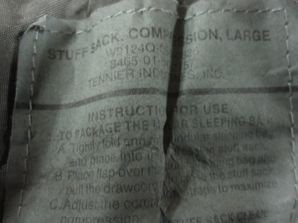 USGI Mint LARGE Modular Sleeping bag System Foliage COMPRESSION STUFF SACK