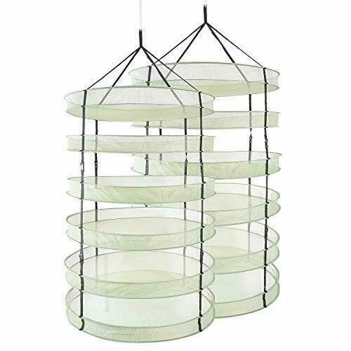 2-Pack iPower 3FT 6 Layer Hanging Dryer Rack Mesh Hydroponic Drying Rack Net